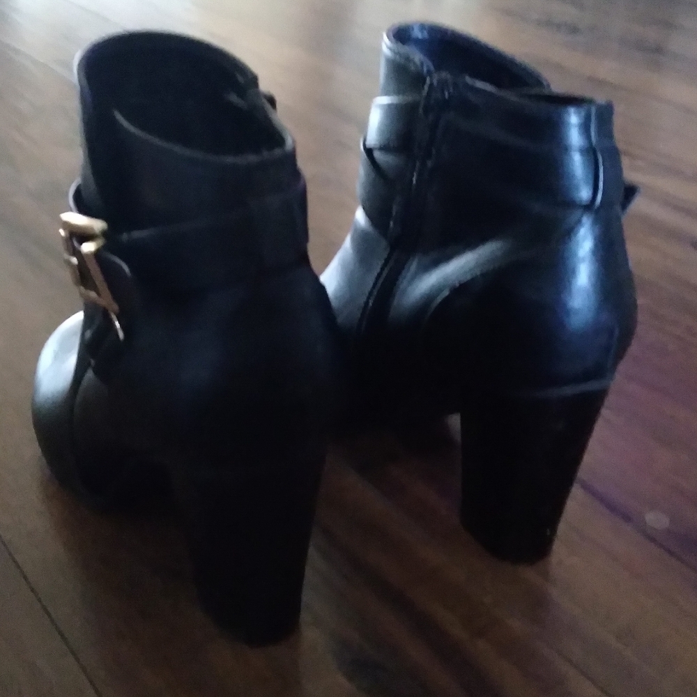 Elena Gilbert Alternative Black Ankle Heeled Boots Vampire Diaries - Picture 5 of 5